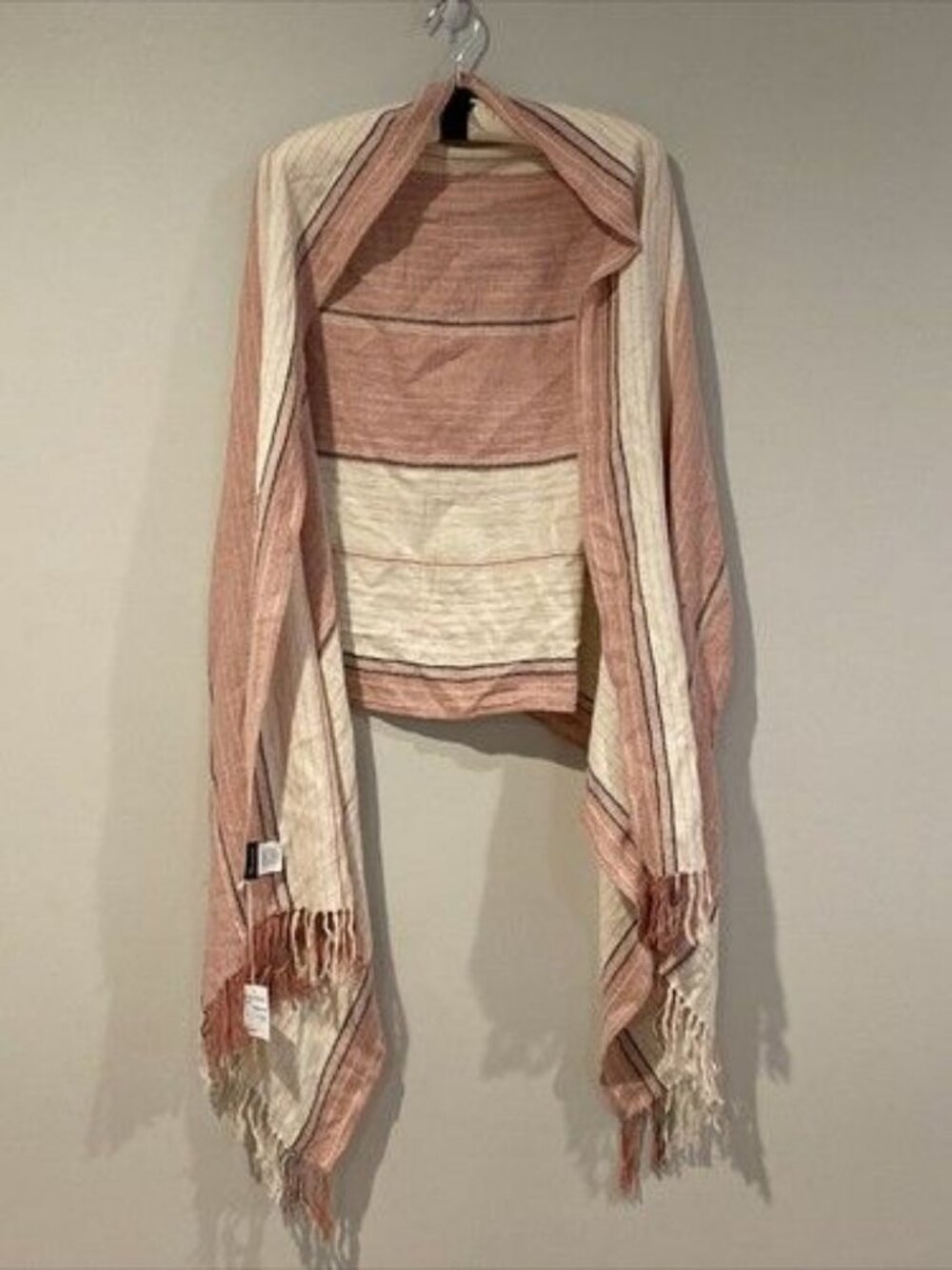 Madewell Maui Stripe Silk Noil Cape Scarf In Rosewood Pink